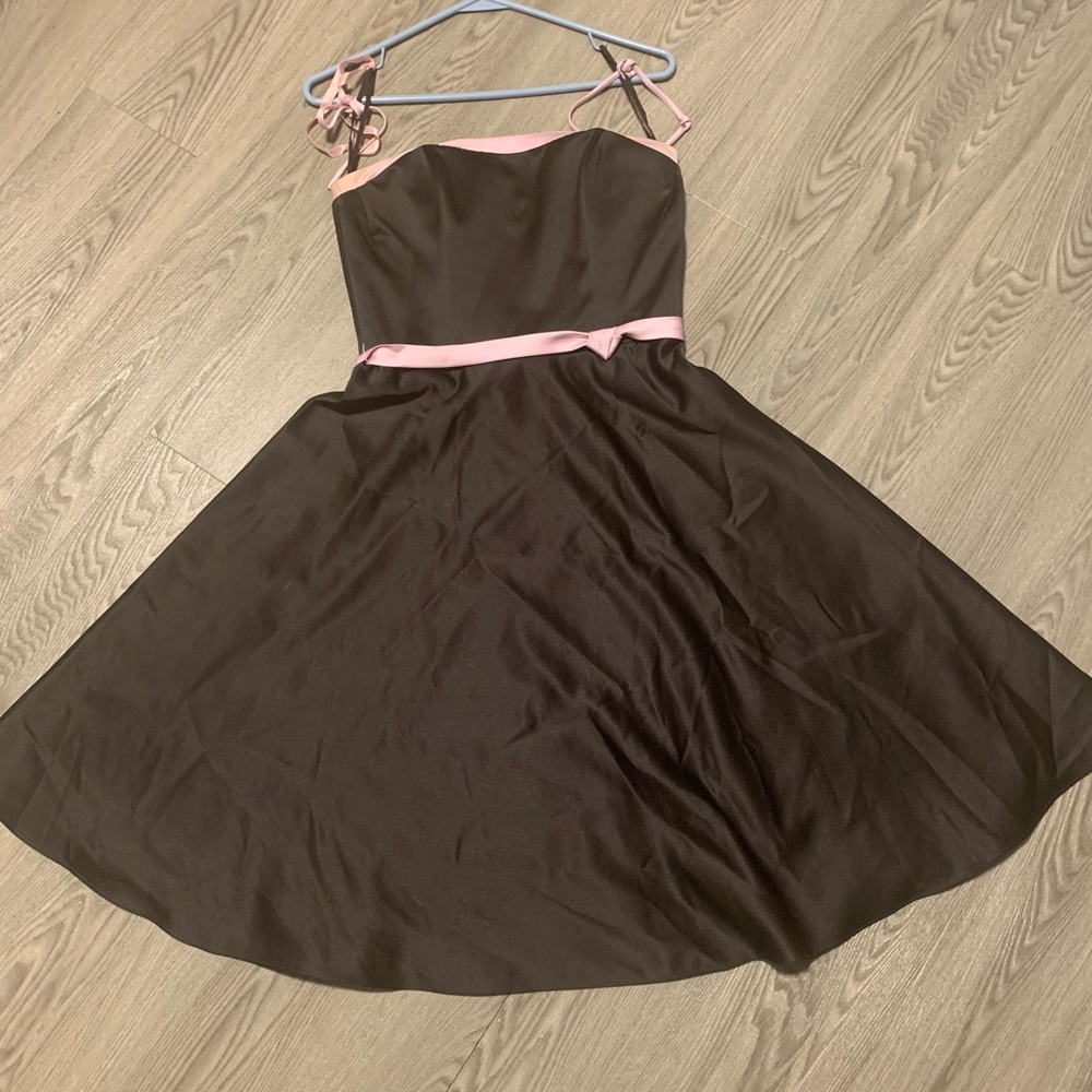 Boutique Beautiful Chocolate Brown + Pink Dress